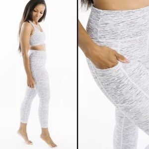 NWT Zyia Active 2 In 1 Light n Tight Hi-Rise Leggings Gray Level Size 6-8